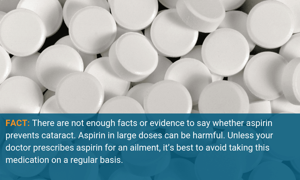 It is a myth that aspirin can prevent cataract. 