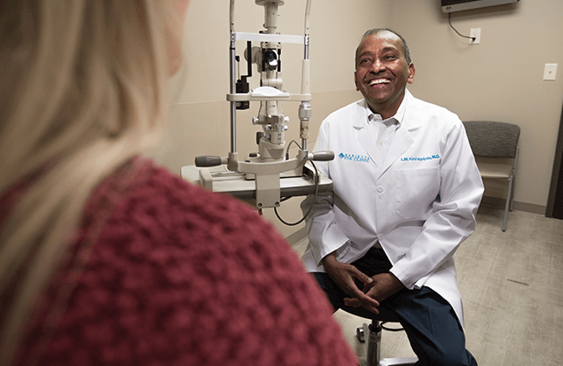 Lakshmana Kooragayala, M.D. is a retina specialist at the Marietta Eye Clinic.