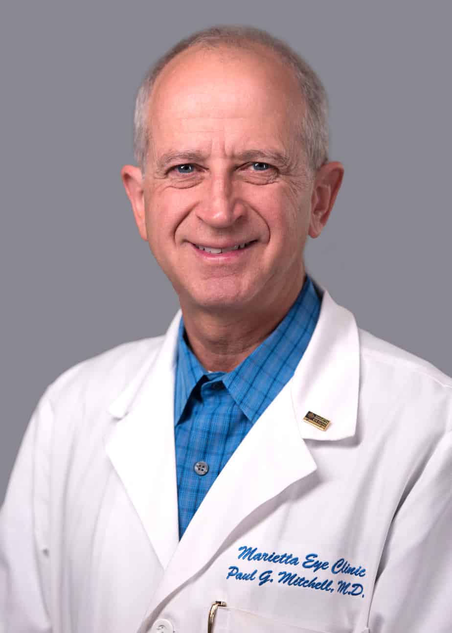 Paul Mitchell, MD provides cataract surgery services at the Marietta Eye Clinic.