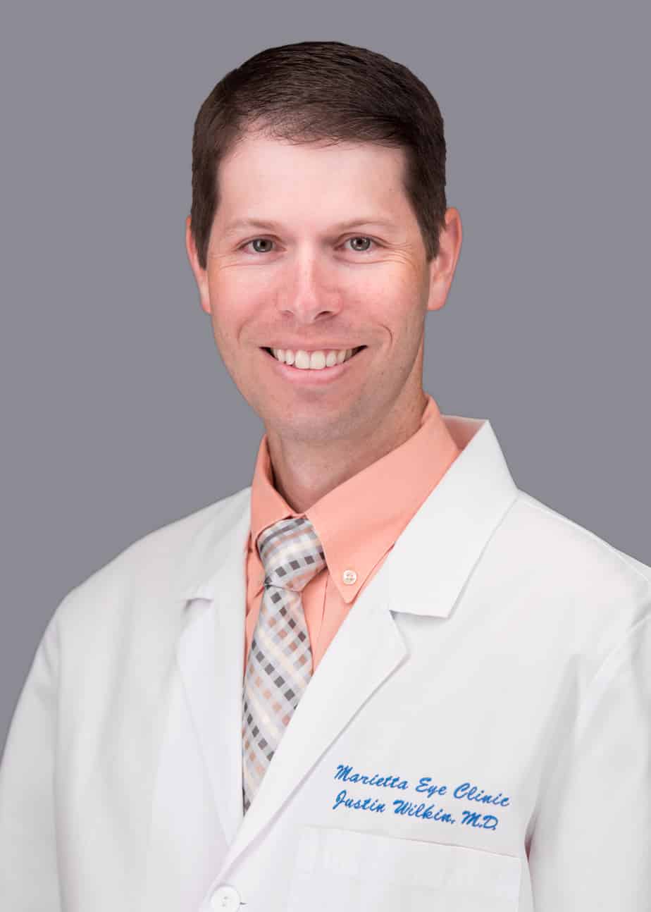 Justin Wilkin, M.D. provides cataract surgery services at the Marietta Eye Clinic.