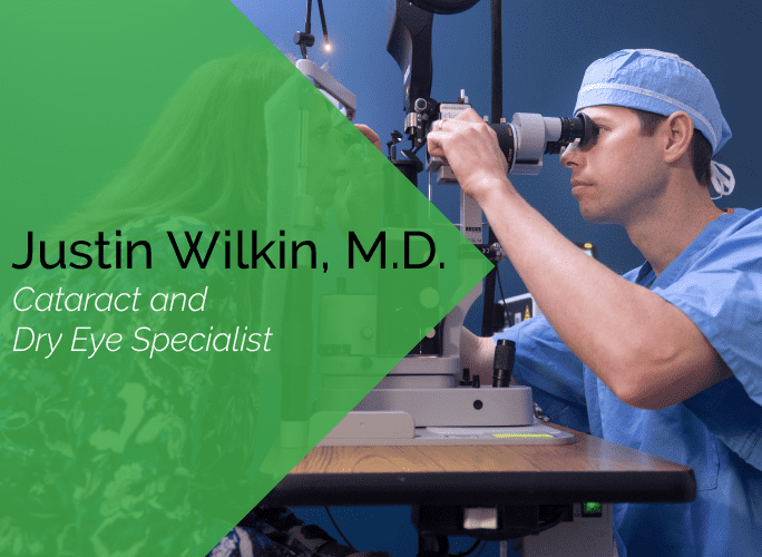 Justin Wilkin, M.D. is an ophthalmologist, cataract specialist, and dry eye specialist at the Marietta Eye Clinic.