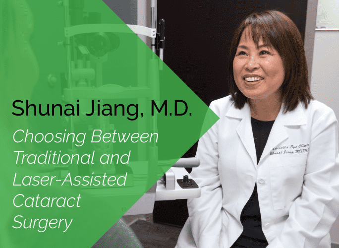 Dr. Jiang is an ophthalmologist, cataract surgeon, and glaucoma specialist at the Marietta Eye Clinic.