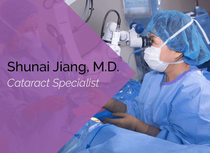 Dr. Jiang is an ophthalmologist, cataract surgeon, and glaucoma specialist at the Marietta Eye Clinic.