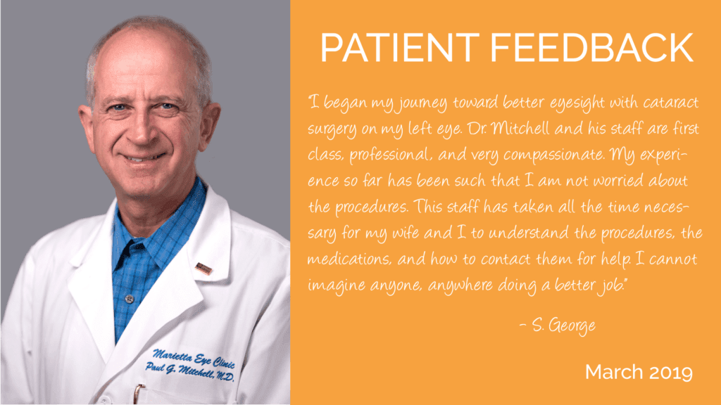 Paul Mitchell, MD is a cataract surgeon at the Marietta Eye Clinic.