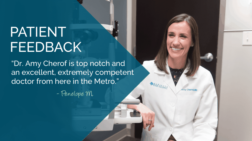 Dr. Amy Cherof is a comprehensive ophthalmologist and cataract surgeon at the Marietta Eye Clinic.